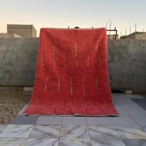 Handmade Moroccan Rug – Custom Berber Wool Carpet, Pink Boho Area Rug, Modern Beni Ourain Style, Minimalist Home Accent