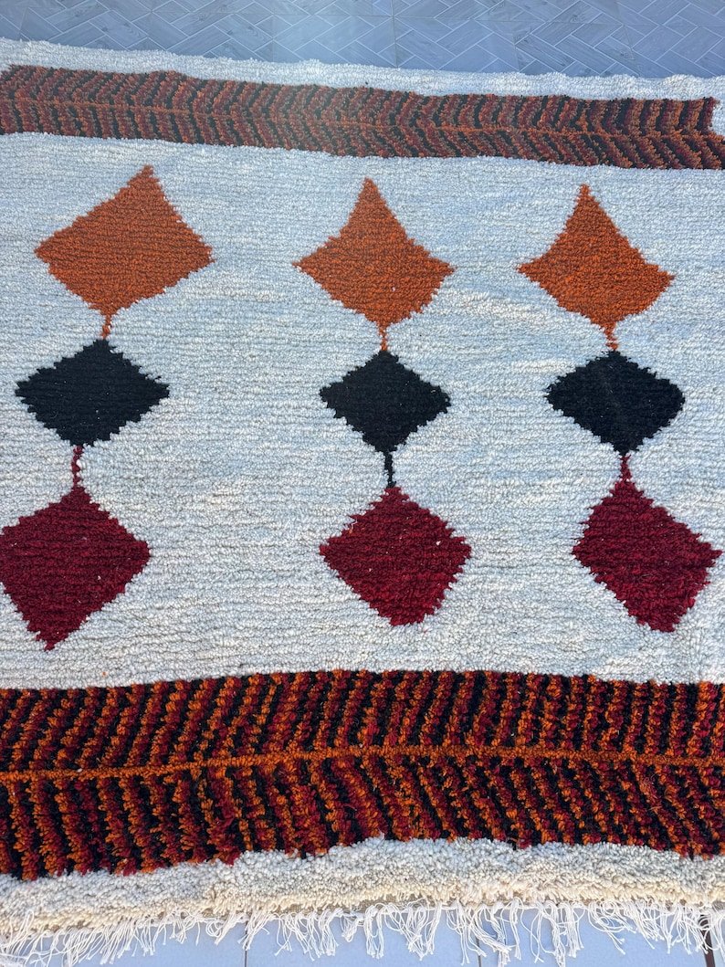 Moroccan Berber Rug | Handmade Custom Beni Ourain Style Carpet | Wool Area Rug | Boho Tribal Home Decor | Custom Size Moroccan Carpet - Image 4