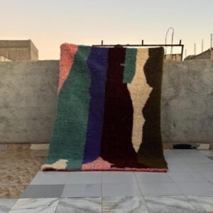 Handmade Moroccan Berber Rug – Abstract Wool Carpet in Earthy & Pastel Tones | Modern Bohemian Area Rug, Custom Size Available