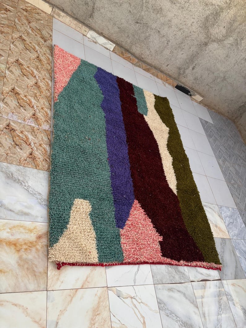 Handmade Wool Boujaad Rug – Colorful Moroccan Carpet - Image 9