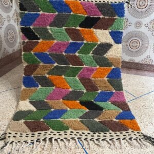 Colorful square rug | Hand-woven mixed rug in the color of nature | Custom Atlantic Rug | Simple tribal decor | Modern Boho rug