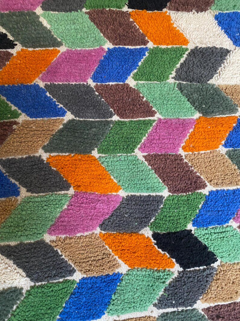 Colorful square rug | Hand-woven mixed rug in the color of nature | Custom Atlantic Rug | Simple tribal decor | Modern Boho rug - Image 6