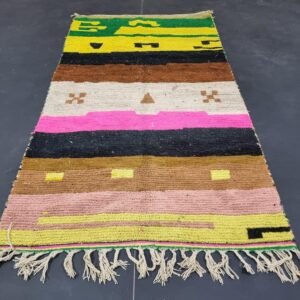 Turmeric Yellow And White Rug, Abstract Yellow Rug, Handmade Sheep Wool Carpet, Berber Rug.