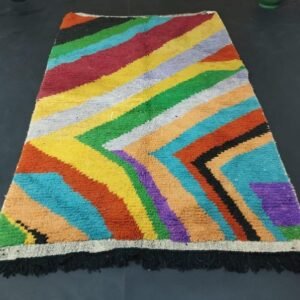 Moroccan Handmade Rug, Turmeric Yellow And White Rug, Abstract Yellow Rug, Handmade Sheep Wool Carpet, Berber Rug.