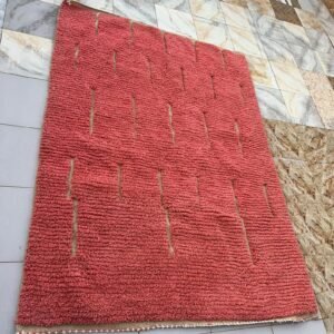 Handmade Moroccan Berber Rug – Pink Geometric Pattern – Modern Art Rug, Custom Sizes