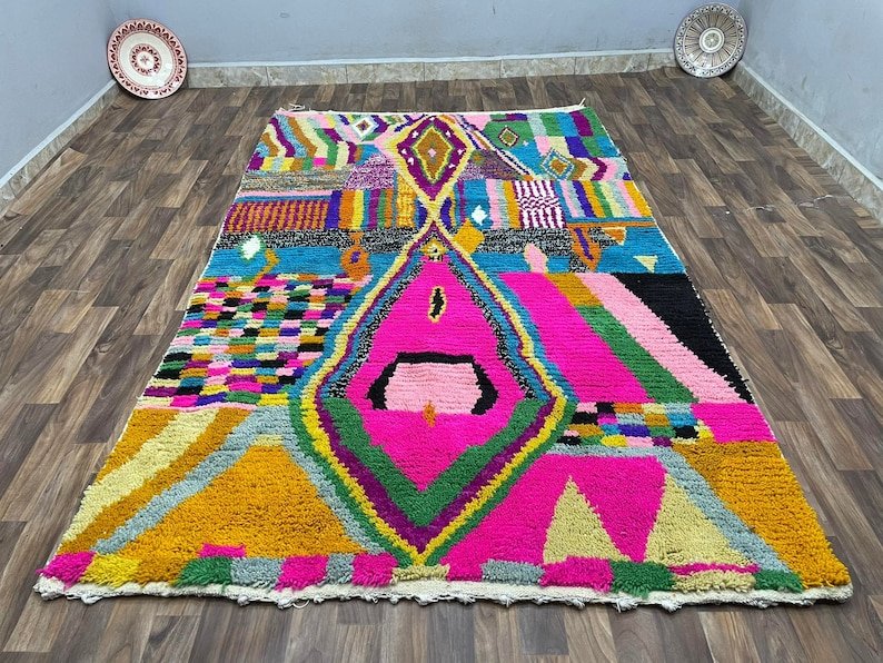 Handmade Wool Boujaad Rug – Colorful Moroccan Carpet - Image 10