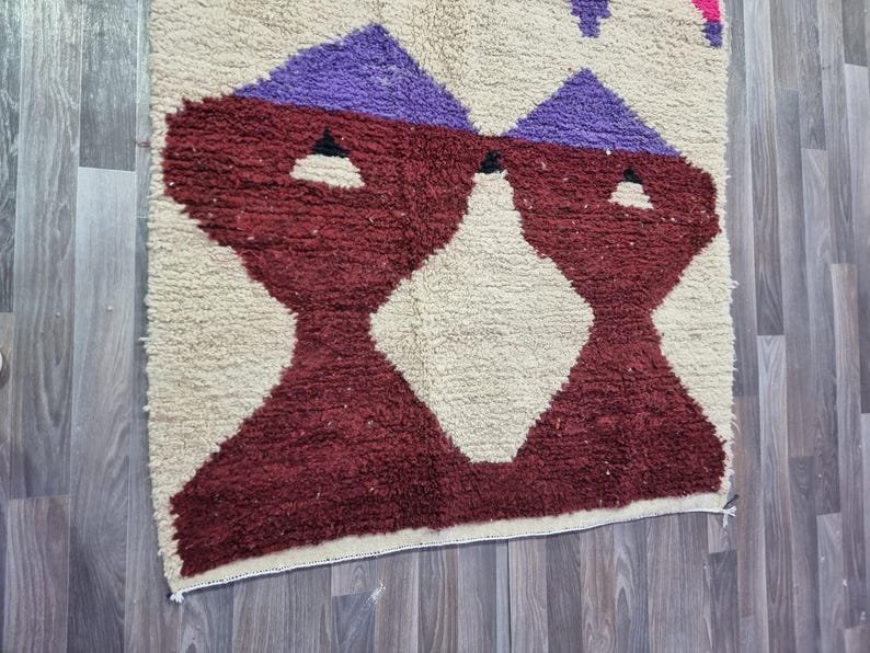 Handmade Pink Beni Ourain Carpet – Colorful Wool Rug for Living Room & Bedroom – Custom Moroccan Rug with Multicolored Azilal Design – Tapis Berbère - Image 7